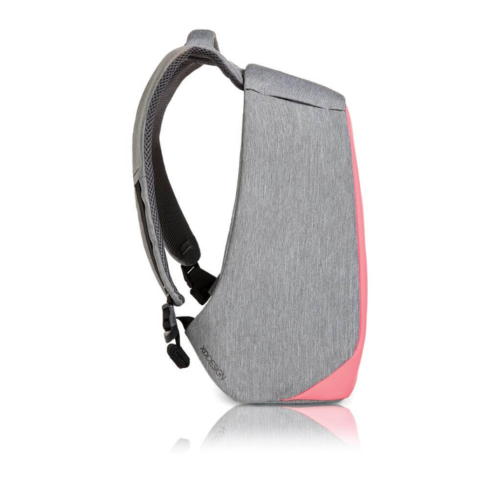 Plecak antykradzieżowy na laptopa oraz tablet Bobby Compact (Szary-Różowy)