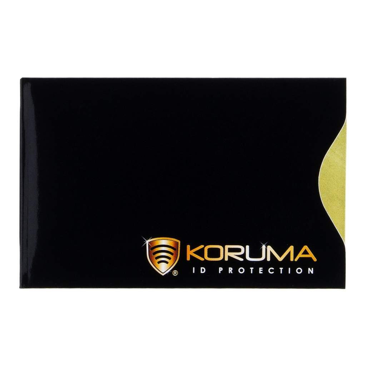  Etui na karty zbliżeniowe - Koruma (pionowe, czarne, złote logo) zestaw 5szt.