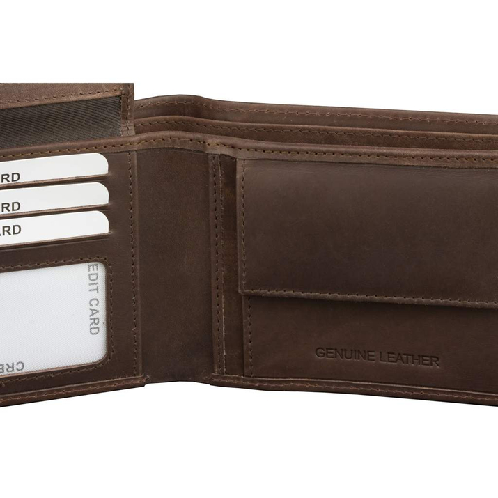 Antykradzieżowy portfel młodzieżowy 3w1 z ochroną RFID BLOCK (brąz)