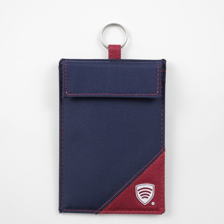 Ochrona keyless na kluczyk samochodowy - etui materiałowe (granatowy/bordowy)