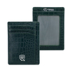 Skórzane etui na karty zbliżeniowe RFID (Zielony, Croco)